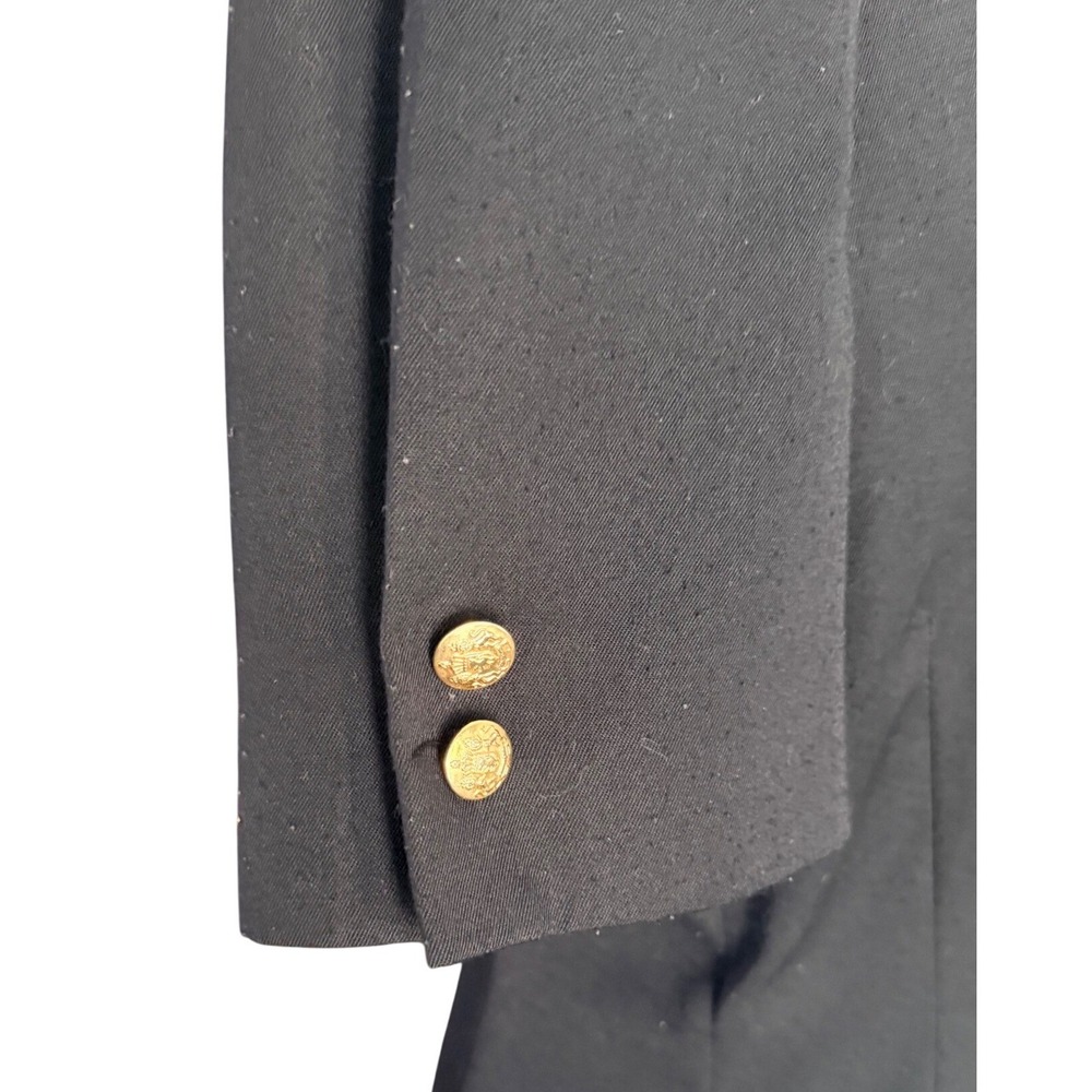 Kasper for ASL Vintage Black Double Breasted Blazer Dress Gold Buttons Size 8 - Picture 6 of 15